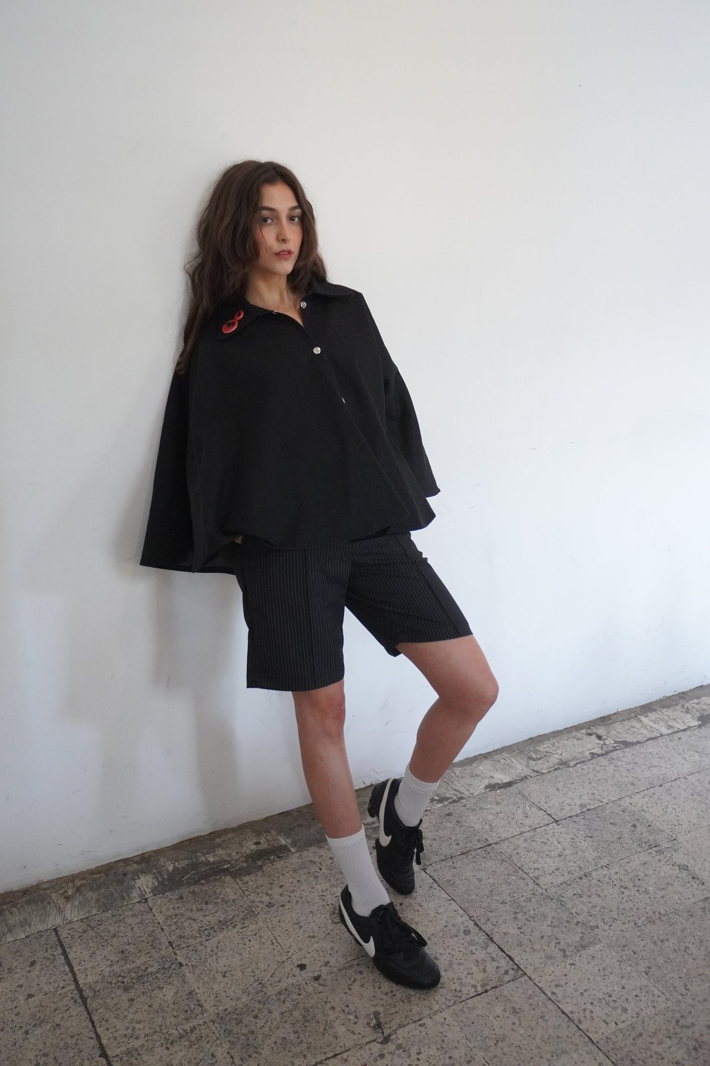 Denim Cape- Gris
