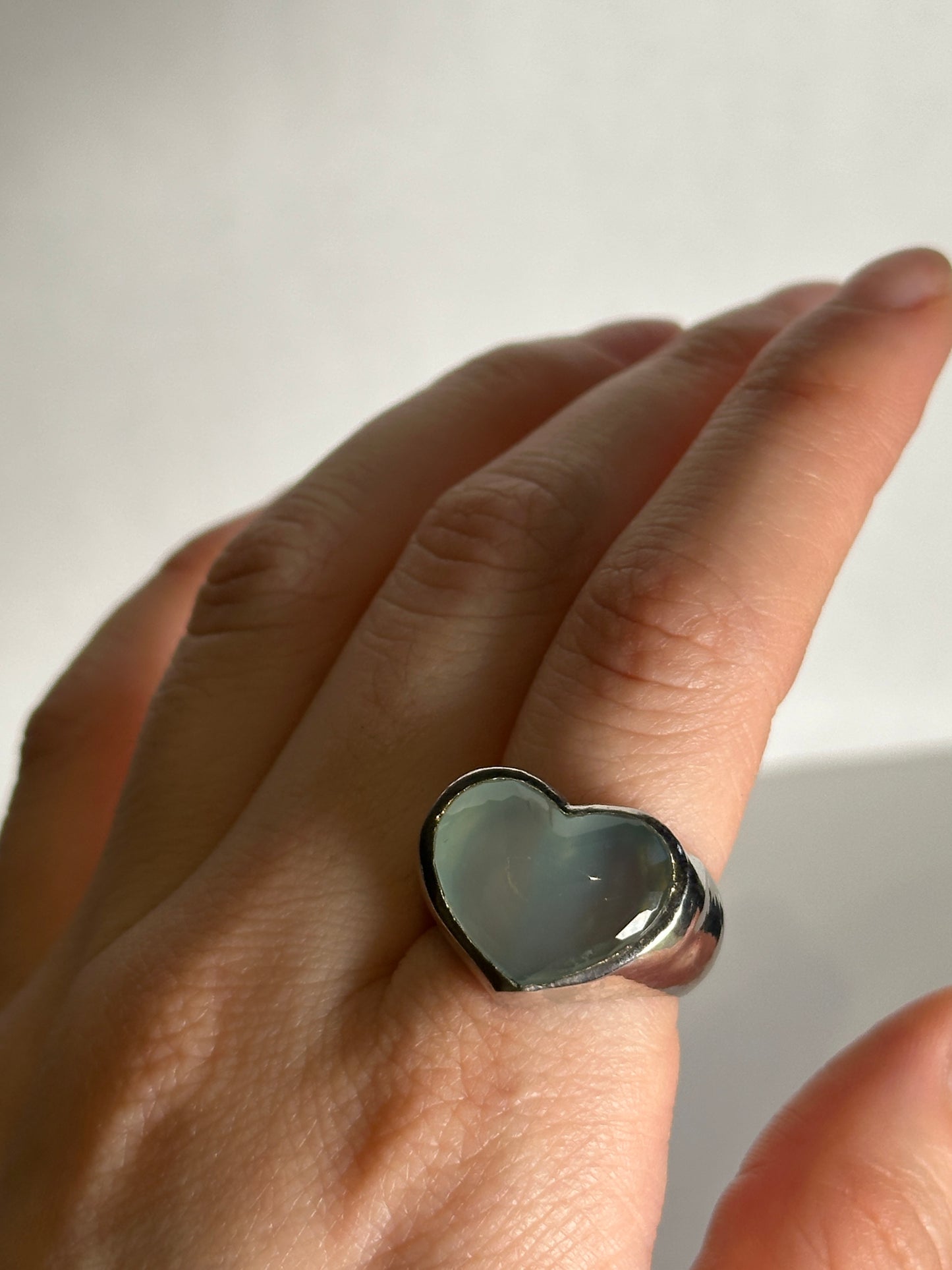 Anillo corazón piedra Ágata