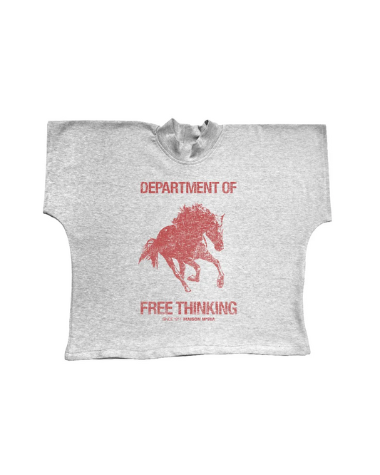 Thinking T-Shirt Gris con Rojo