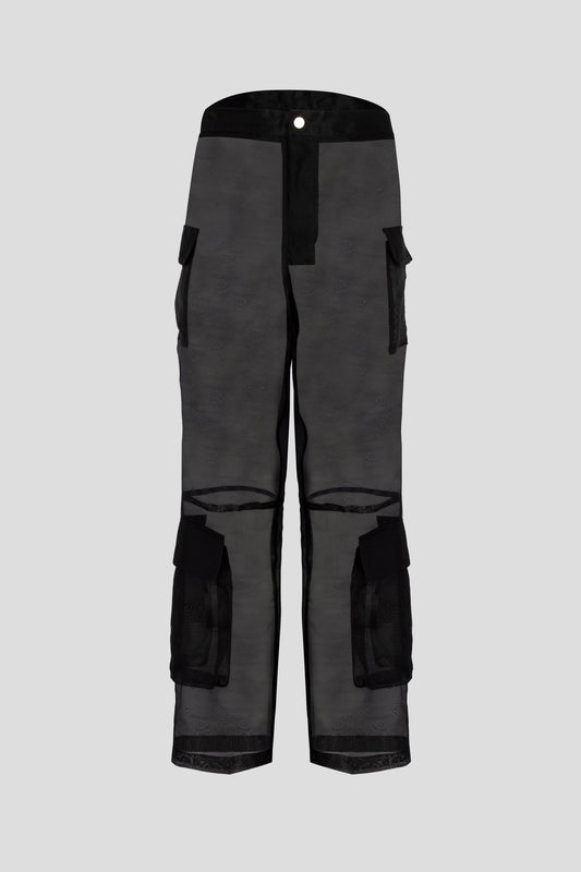 Translucent Cargo Pants Black