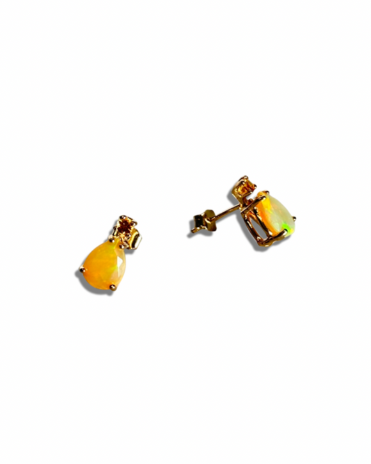 Aretes Ópalo Oro 10K