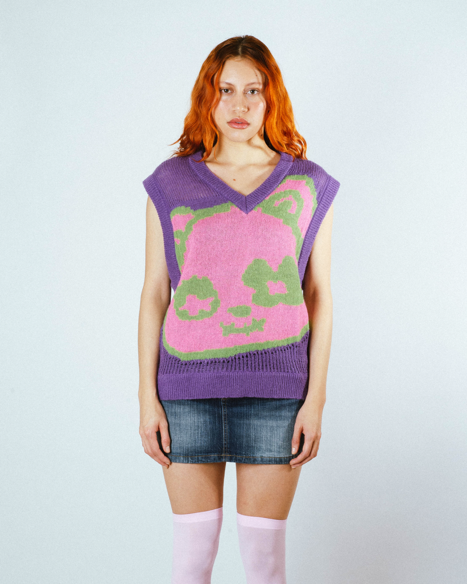 BIBI PURPLE KNIT VEST