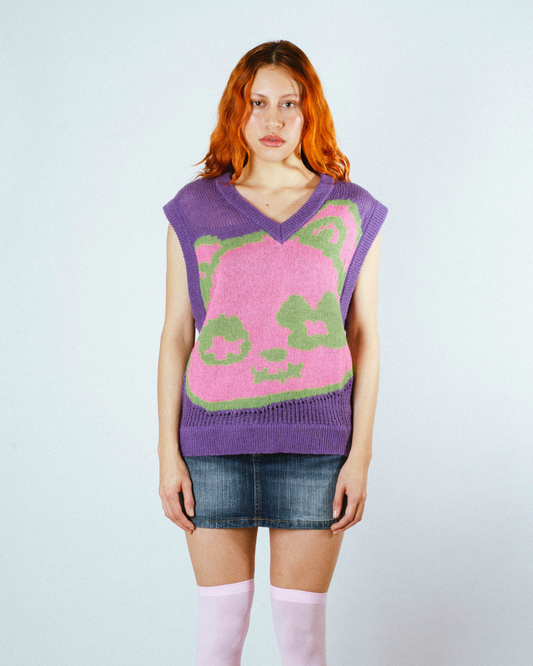 BIBI PURPLE KNIT VEST