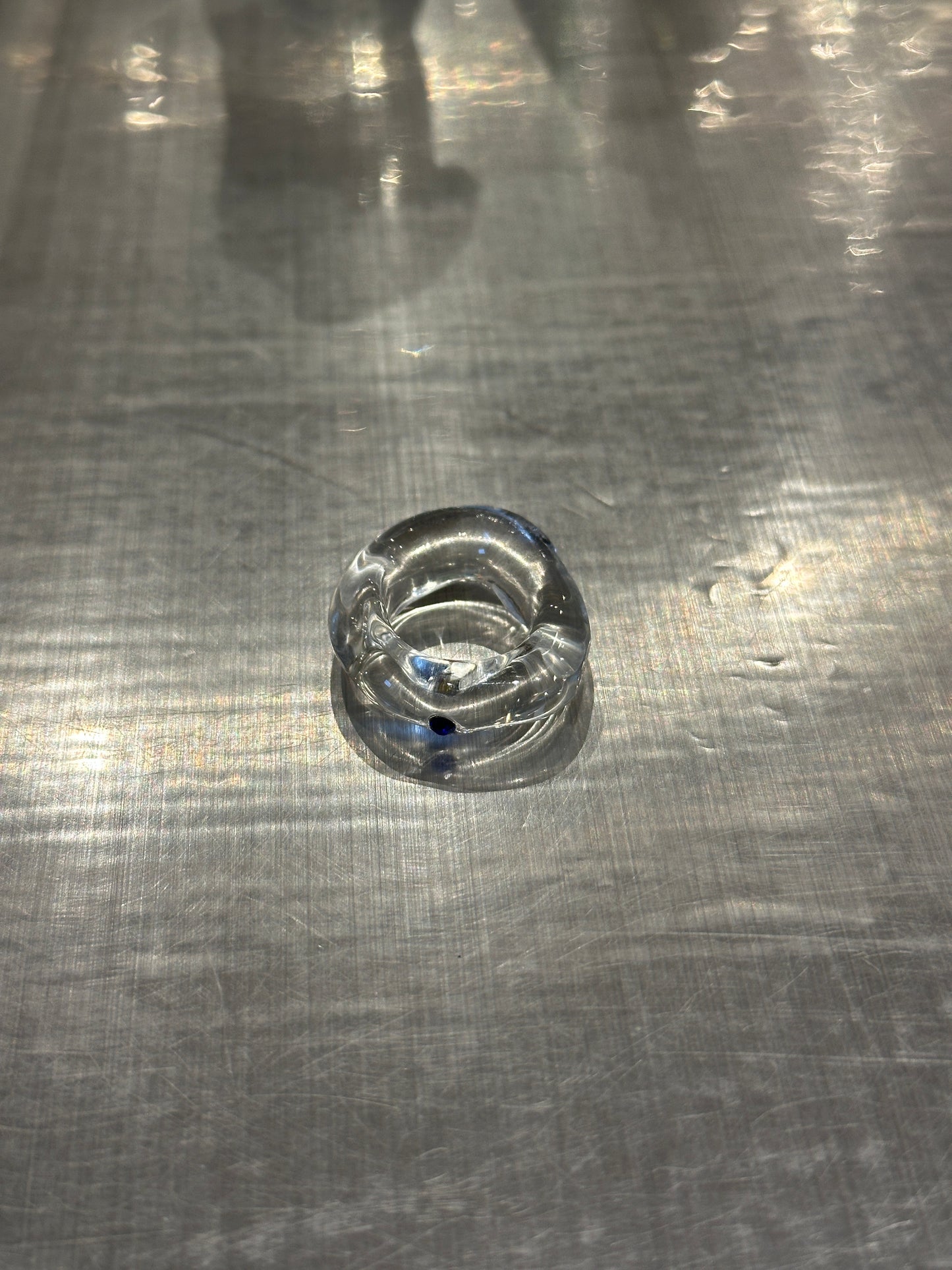 Anillo Transparente Vidrio Soplado