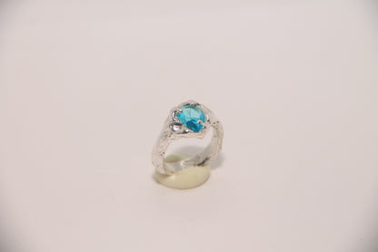 Anillo Circonia Azul