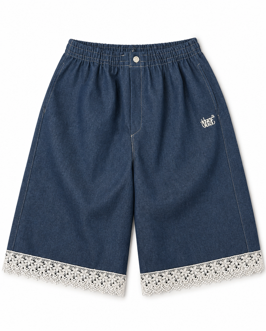 Denim Jorts con Encaje