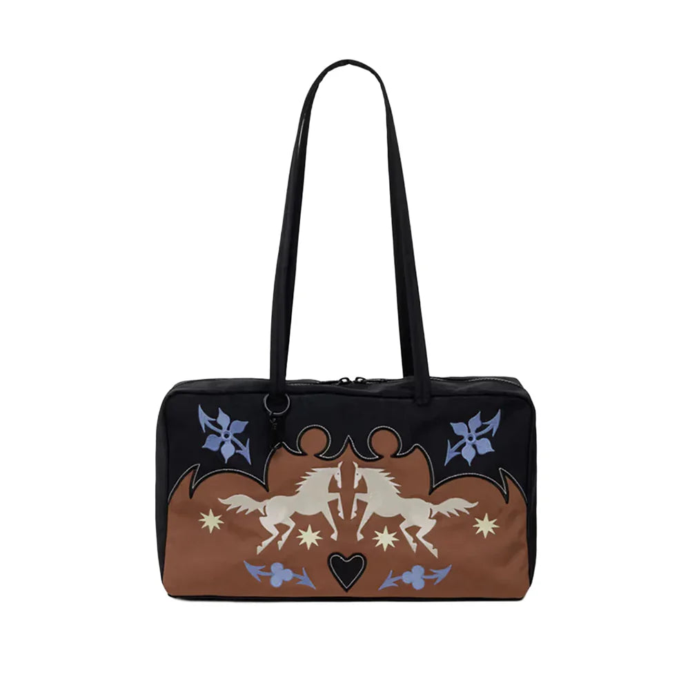 Medium Bowler Western Appliqué Bag