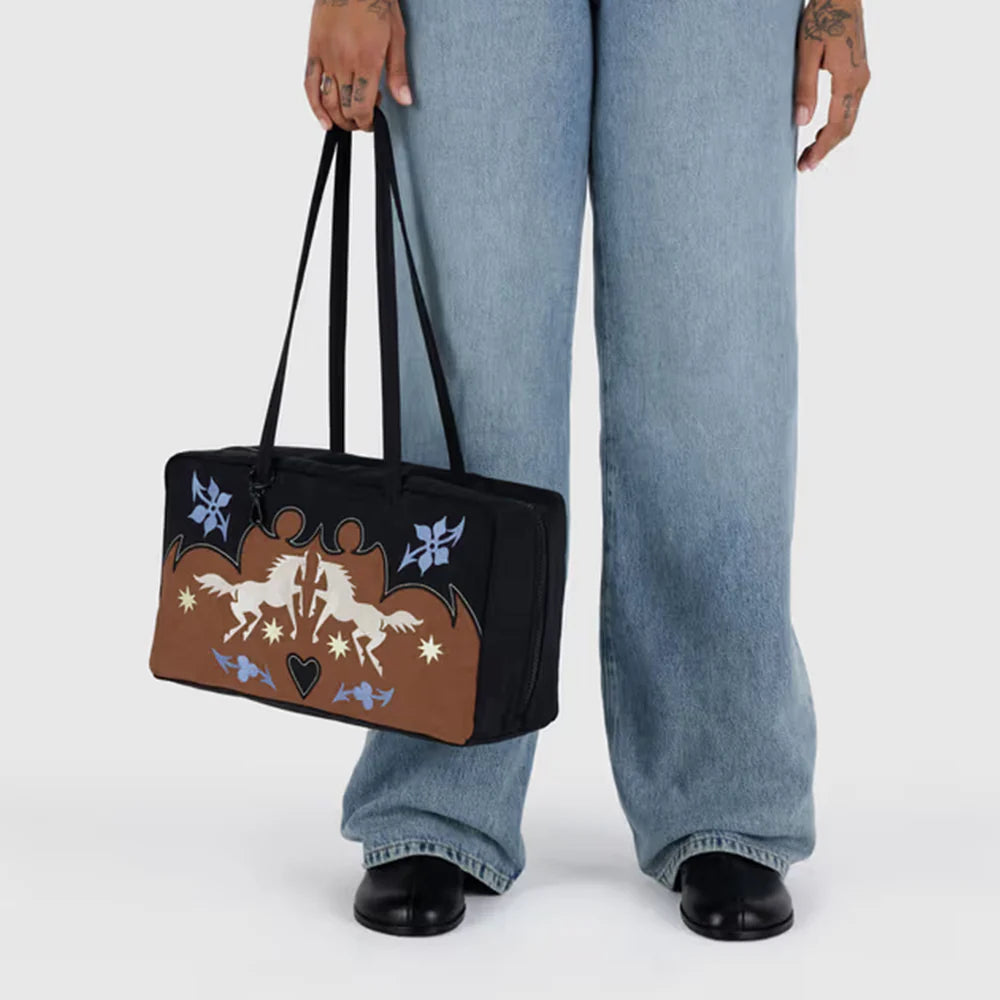 Medium Bowler Western Appliqué Bag