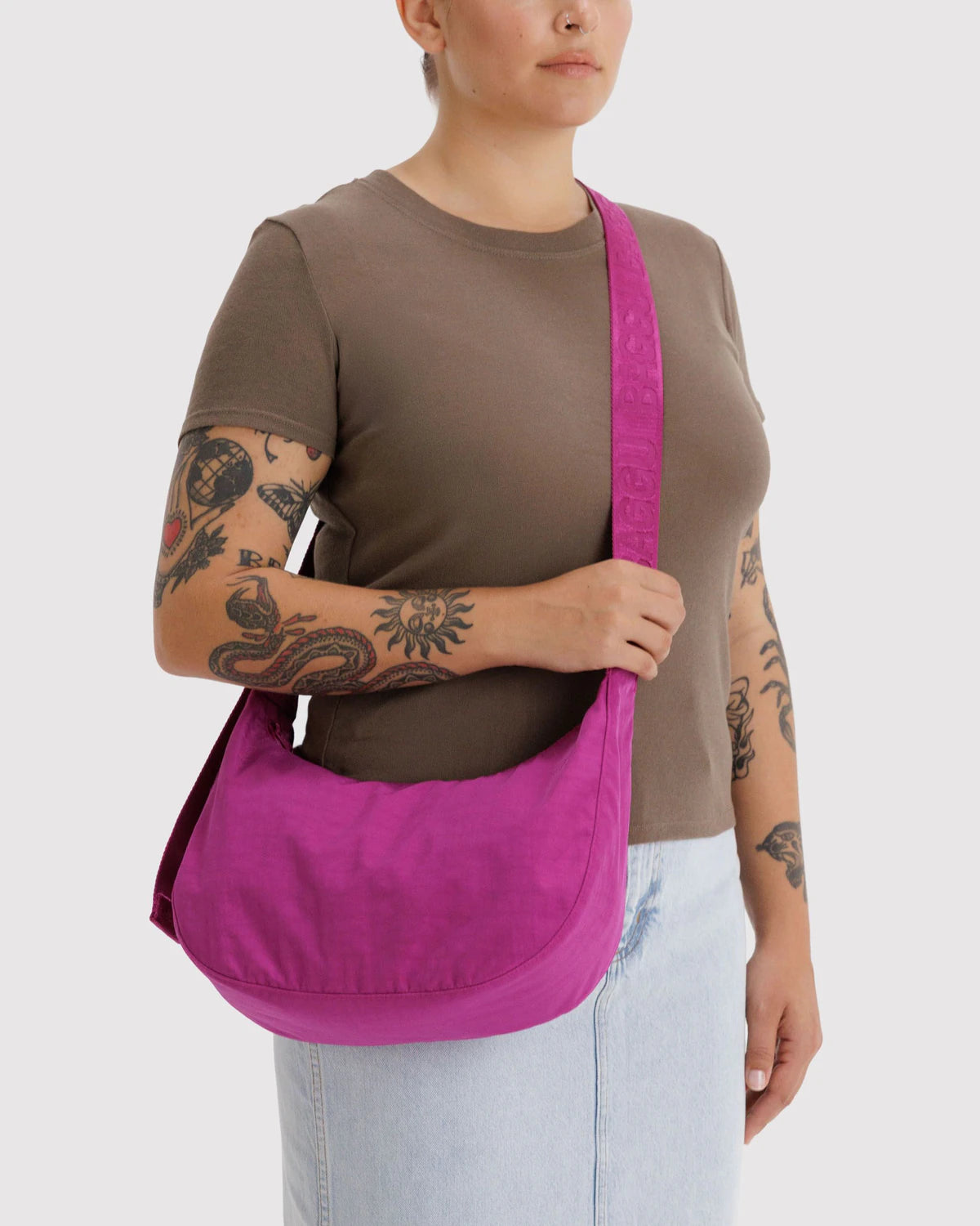 Medium Crescent Deep Fuchsia Bag