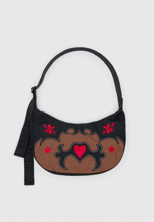 Medium Crescent Western Appliqué Bag