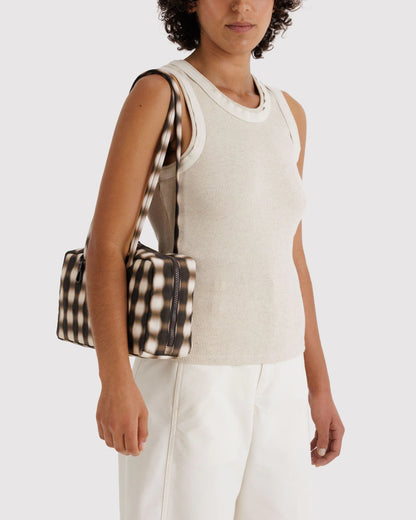 Bowler Blurred Gingham Brown Bag