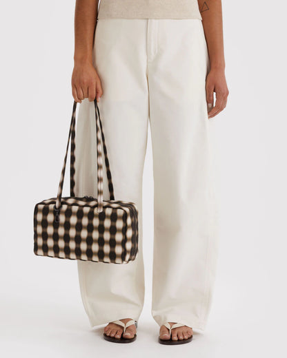 Bowler Blurred Gingham Brown Bag