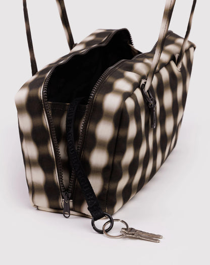 Bowler Blurred Gingham Brown Bag