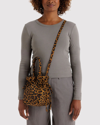 Drawstring Leopard Bag