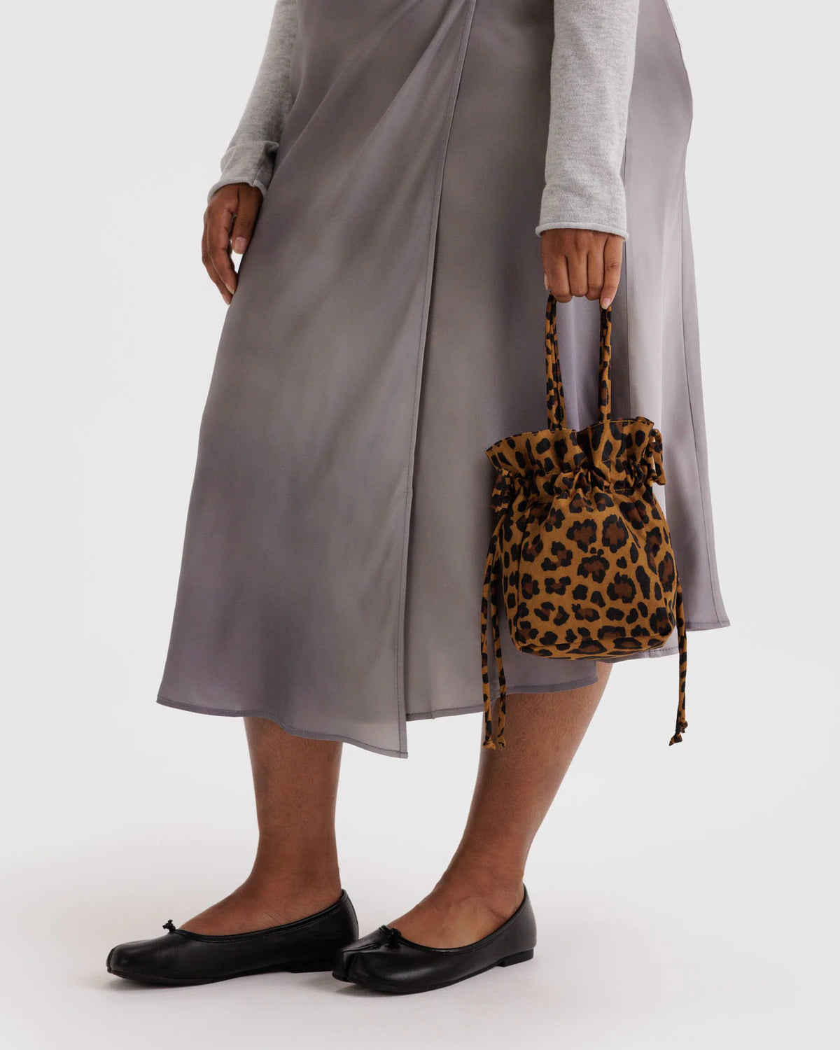 Drawstring Leopard Bag