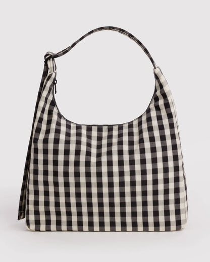 Shoulder Bag Black and Cream Gingham
