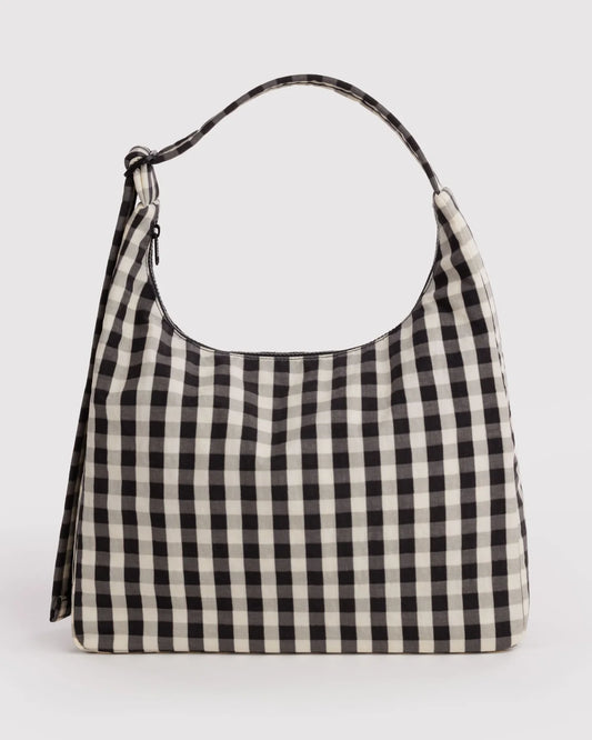Shoulder Bag Black and Cream Gingham