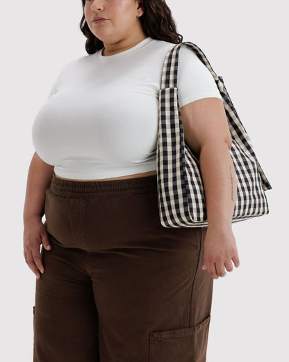 Shoulder Bag Black and Cream Gingham