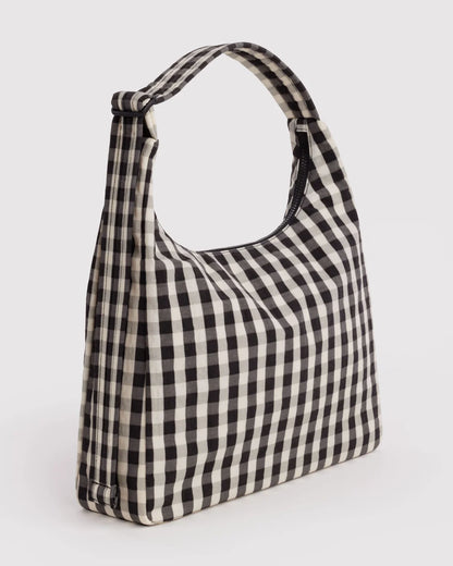 Shoulder Bag Black and Cream Gingham