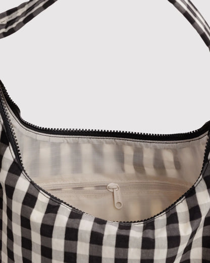 Shoulder Bag Black and Cream Gingham