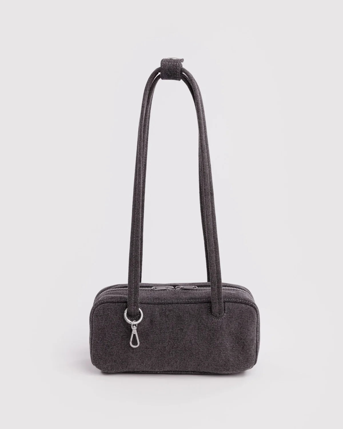 Small Denim Bowler Bag Washed Black Denim