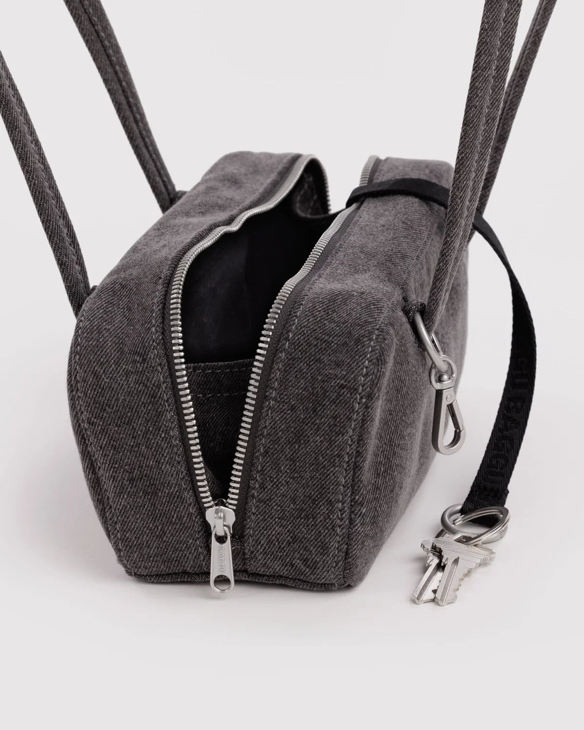 Small Denim Bowler Bag Washed Black Denim