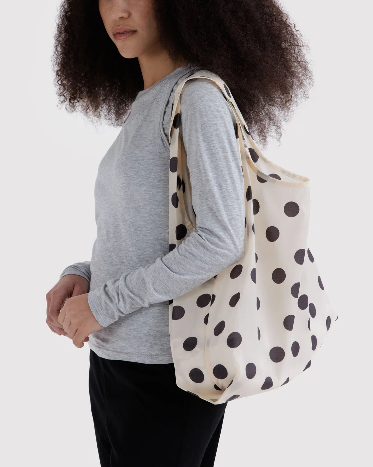 Standard Baggu Cream & Black Polka Dot
